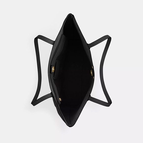 Coach Thea Leather Large Shoulder Tote Black - Picture 3 of 10